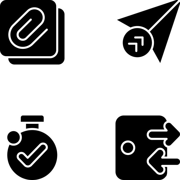 移动应用程序界面黑色图标字形图片下载