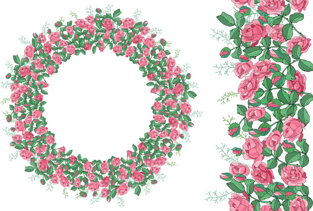 圆形模板和无缝边界与粉红色图片下载