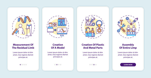 人工肢体制造步骤登陆手机应用页面屏幕与概念图片下载