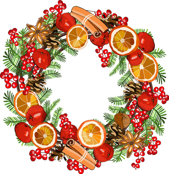 花圈与传统的象征新年和图片下载