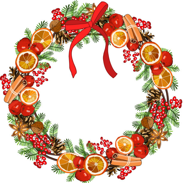 花圈与传统的象征新年和图片下载