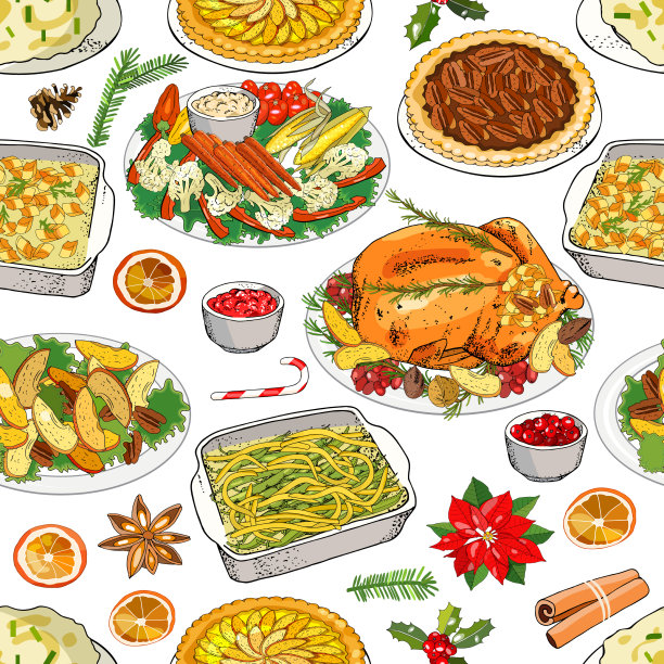 传统的圣诞节和新年无缝衔接图片下载