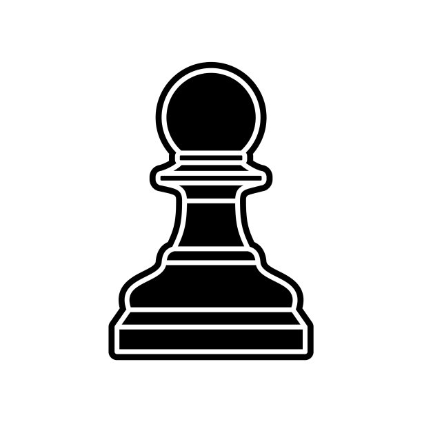 黑棋卒在白底上图片下载