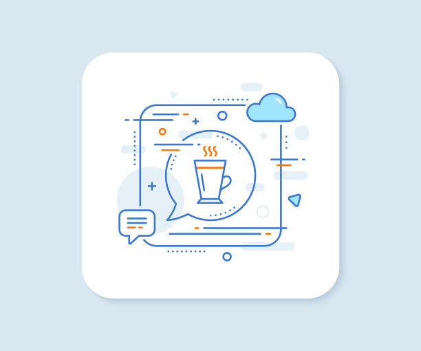 拿铁线图标热咖啡或茶标志图片下载