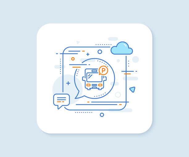 公共汽车停车线图标停车场标志图片下载