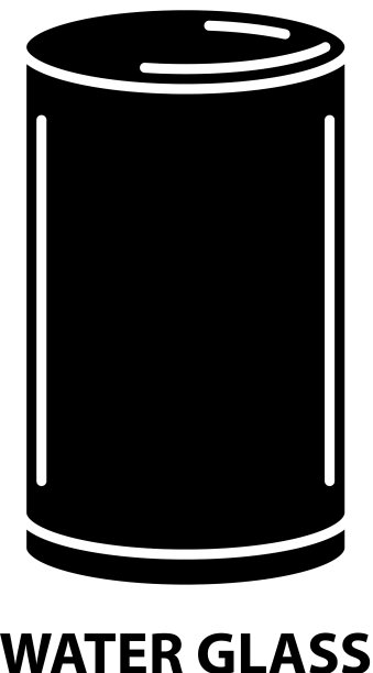 水杯图标黑色标志与可编辑图片下载