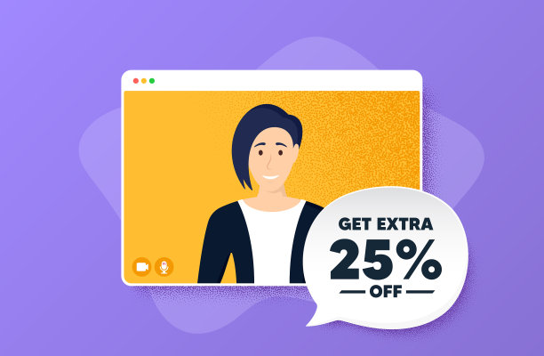 获得额外的25%的折扣优惠标志图片下载