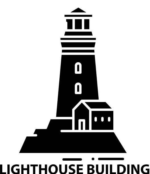 灯塔建筑标志用黑色标识图片下载