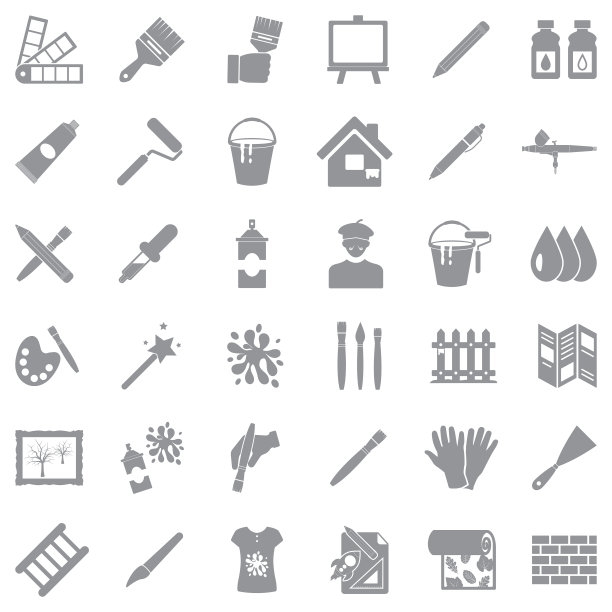 画图标。灰色的平面设计。矢量插图。图片下载