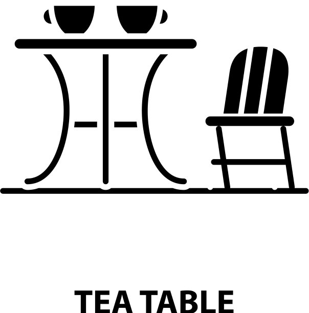 茶几图标黑色标志与编辑图片下载