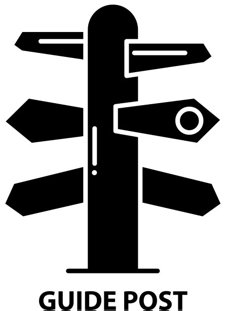 路标图标黑色标志与可编辑图片下载