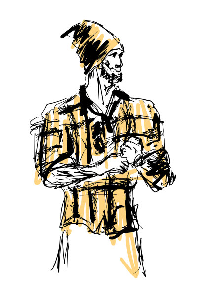 摘要帽子人手绘素描eps10矢量插图孤立在白色背景。没有参考图片下载