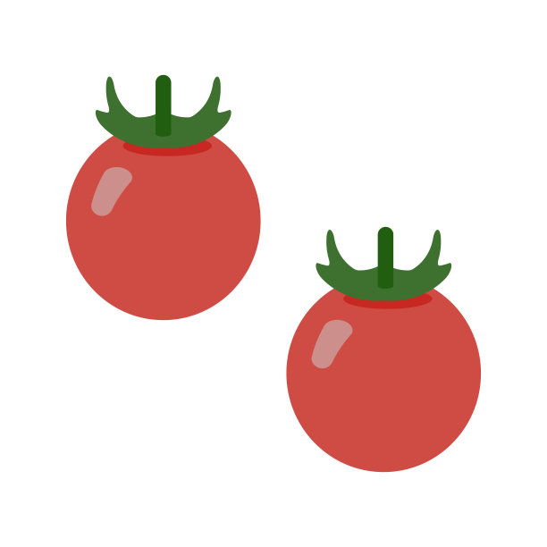 简单的樱桃番茄插画，平面设计图片下载
