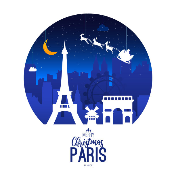 法国巴黎圣诞假期背景图片下载