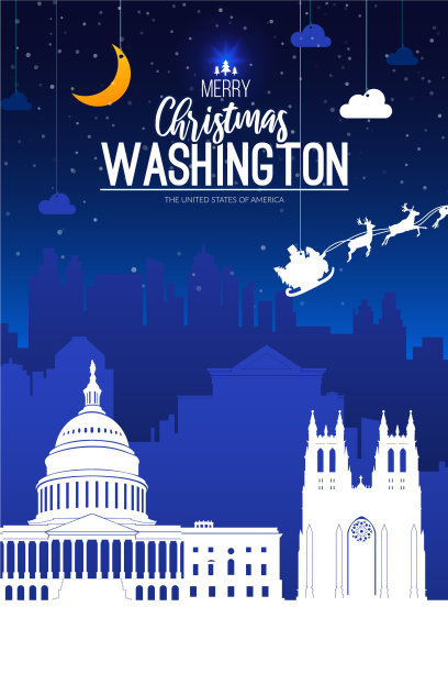 美国华盛顿圣诞假期背景图片下载