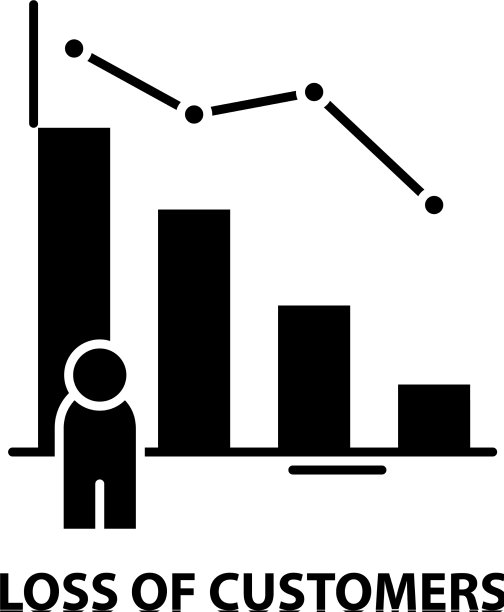 流失客户的标志用黑色标示图片下载