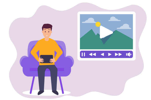 年轻人在平板电脑上看在线视频图片下载