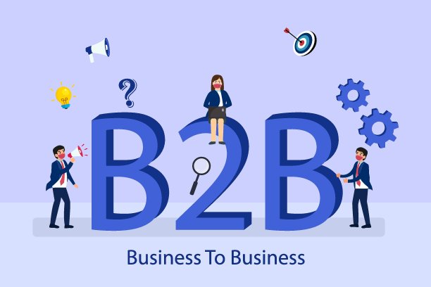 业务到业务2D平面向量图片下载