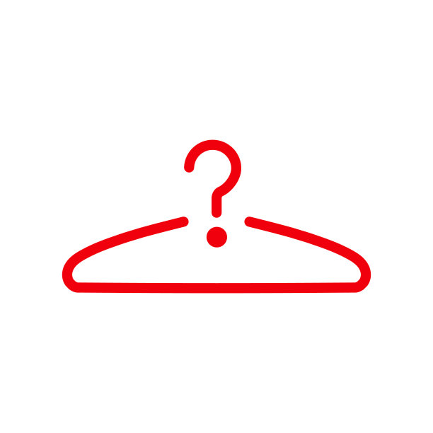 衣架图标符号线红色矢量插图。图片下载