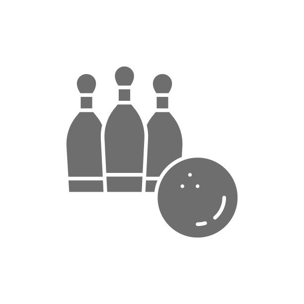 矢量保龄球，球与skittles灰色图标。图片下载