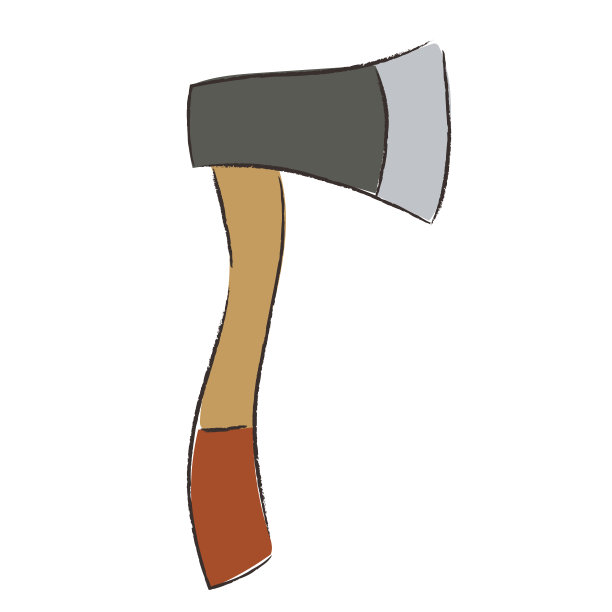 户外露营物品斧插图图片下载