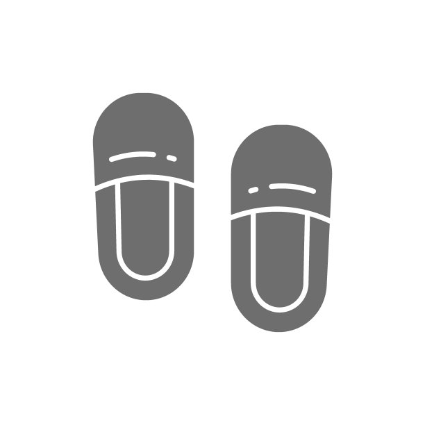 家中拖鞋灰色图标。在白色背景上隔离图片下载