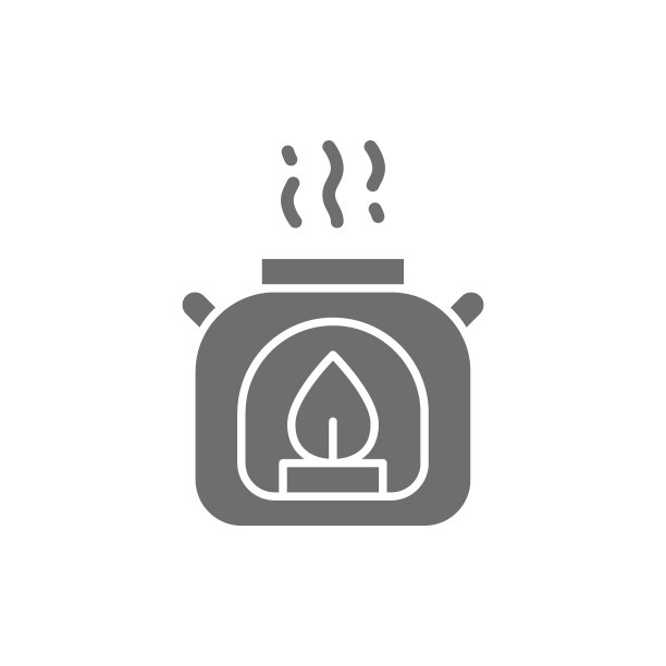 矢量香薰灯，煤气灯灰色图标。图片下载