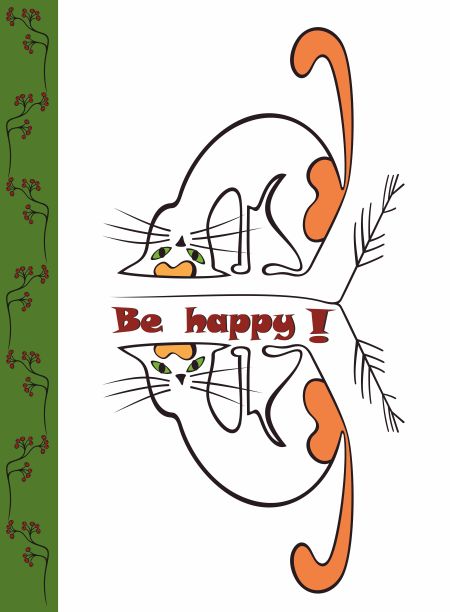 插图横幅与可爱的猫。图片下载