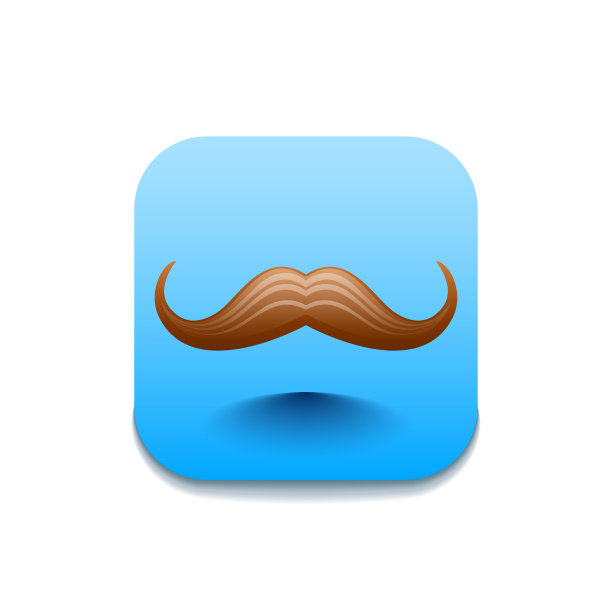 头发胡须标志矢量符号设计风格图片下载