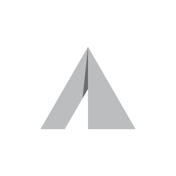 字母A三角形折纸简约Logo图片下载