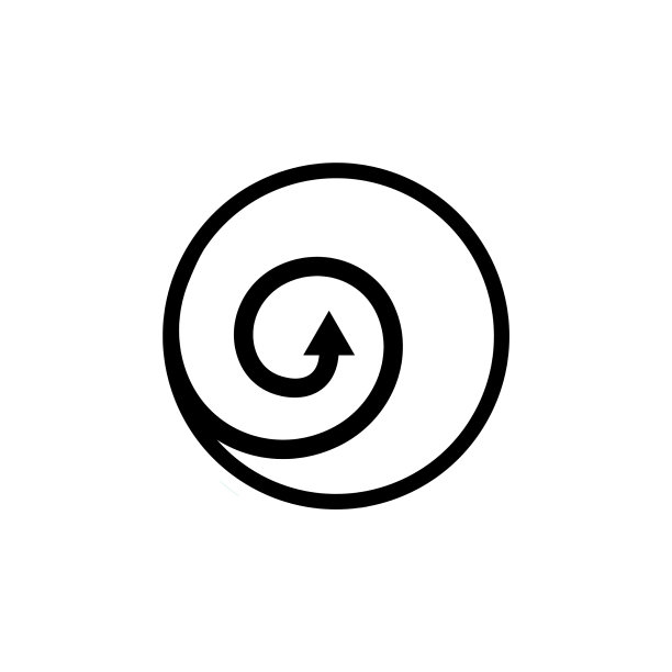 圆形循环螺旋箭头简单的线条标志图片下载