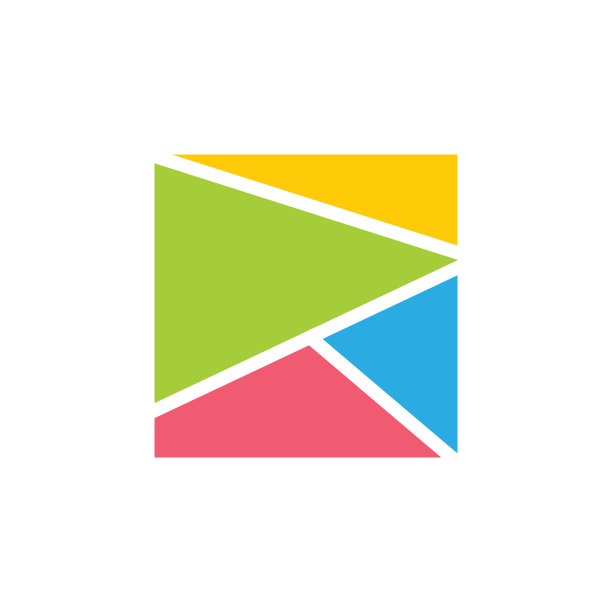 彩色三角形几何方形标志图片下载