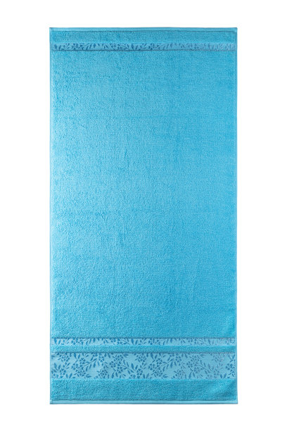 毛巾布浴巾，卷起来，摊开，孤立地放在白色背景上图片下载