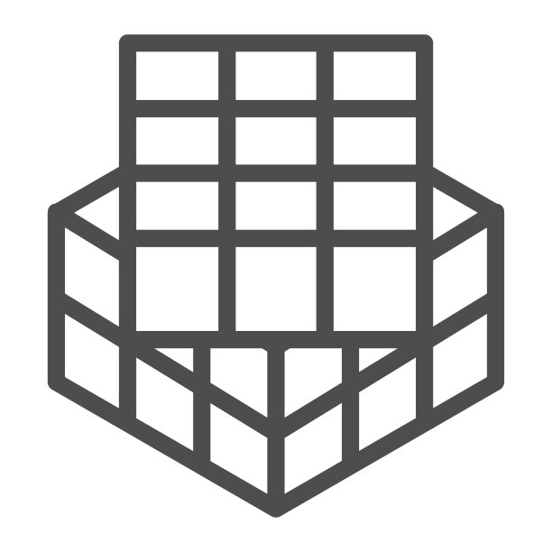 魔方线图标儿童玩具概念玩具立方体图片下载