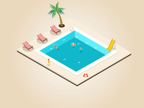 幸福家庭度假等距图片下载