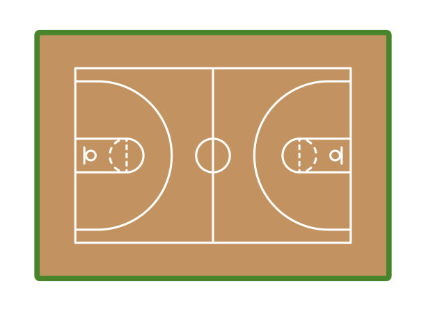 一个有线条的篮球场插图。图片下载