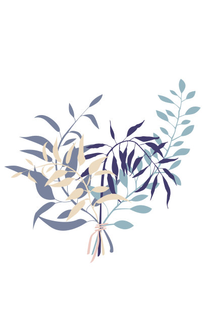树枝的抽象花束。摘要植物插图。股票矢量图像。图片下载