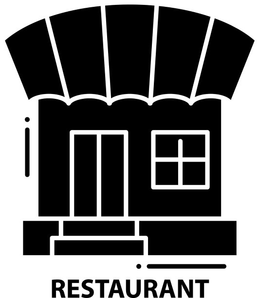 餐厅图标黑色标志与编辑图片下载