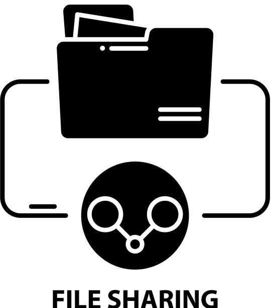 带可编辑的文件共享黑色图标图片下载