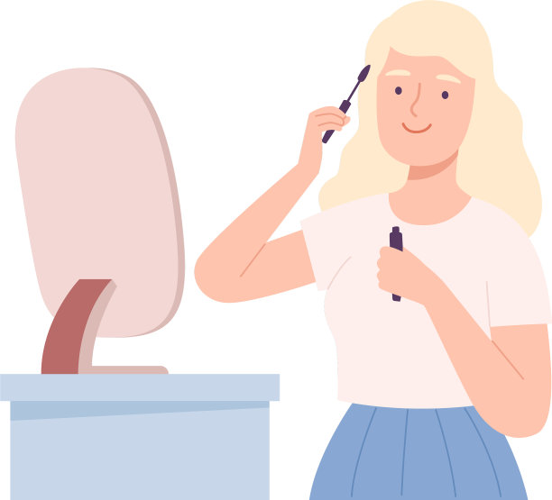 年轻女子用睫毛膏美丽的金发图片下载