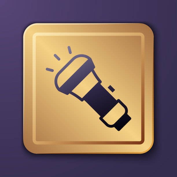 紫色手电筒图标孤立在紫色上图片下载