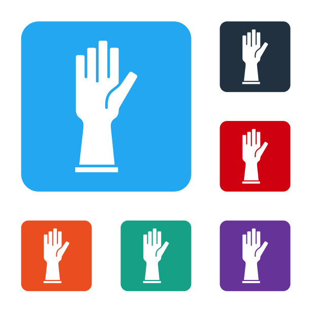 白色橡胶手套图标隔离在白色图片下载