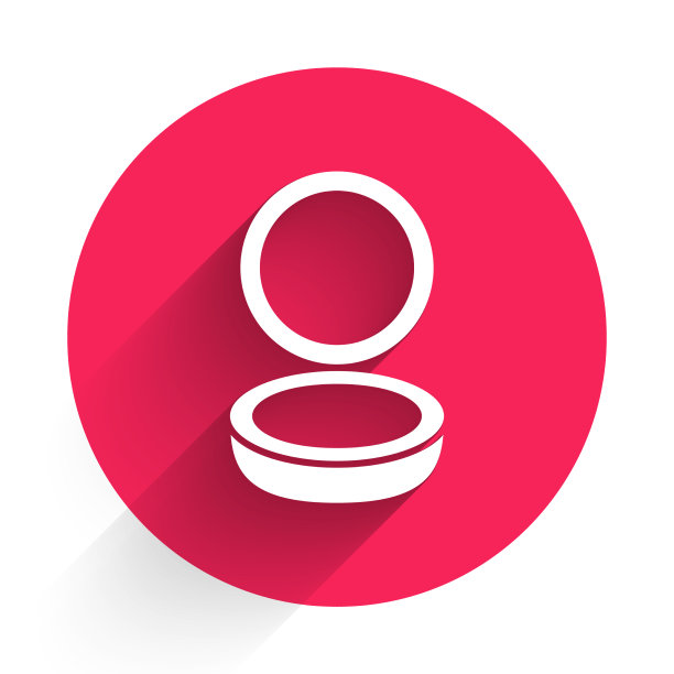 白色化妆粉与镜子图标隔离图片下载