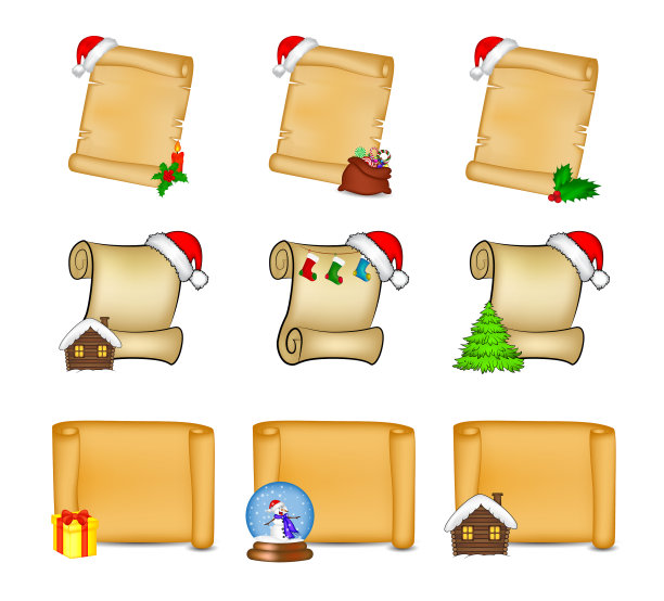 圣诞卷轴纸背景收集集图片下载