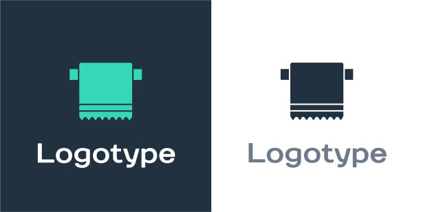 标志型毛巾在衣架图标孤立在白色图片下载