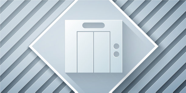 剪纸升降机图标孤立在灰色背景图片下载