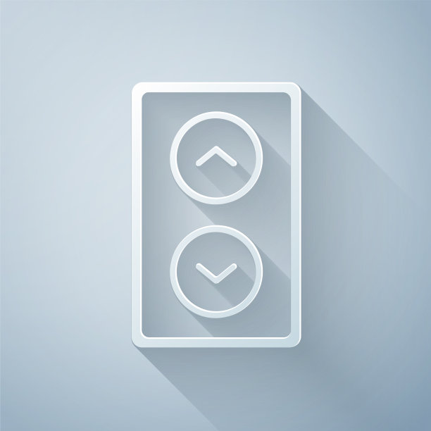 剪纸升降机图标孤立在灰色背景图片下载