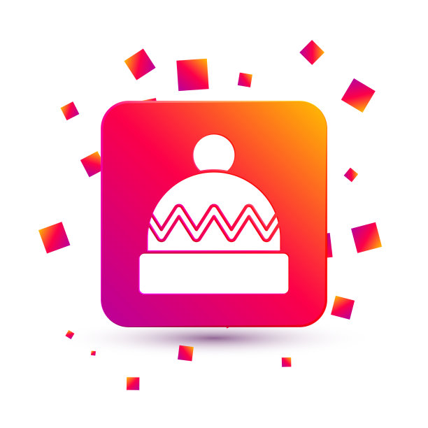 白色的冬天帽子图标孤立在白色的背景图片下载