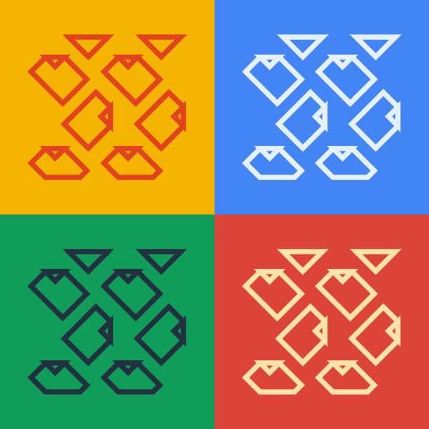 波普艺术线数据流图标孤立的颜色图片下载