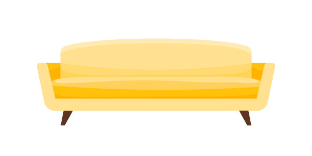舒适的黄色沙发在经典简约风格图片下载
